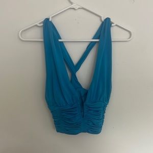 Blue Zara crossed back crop top